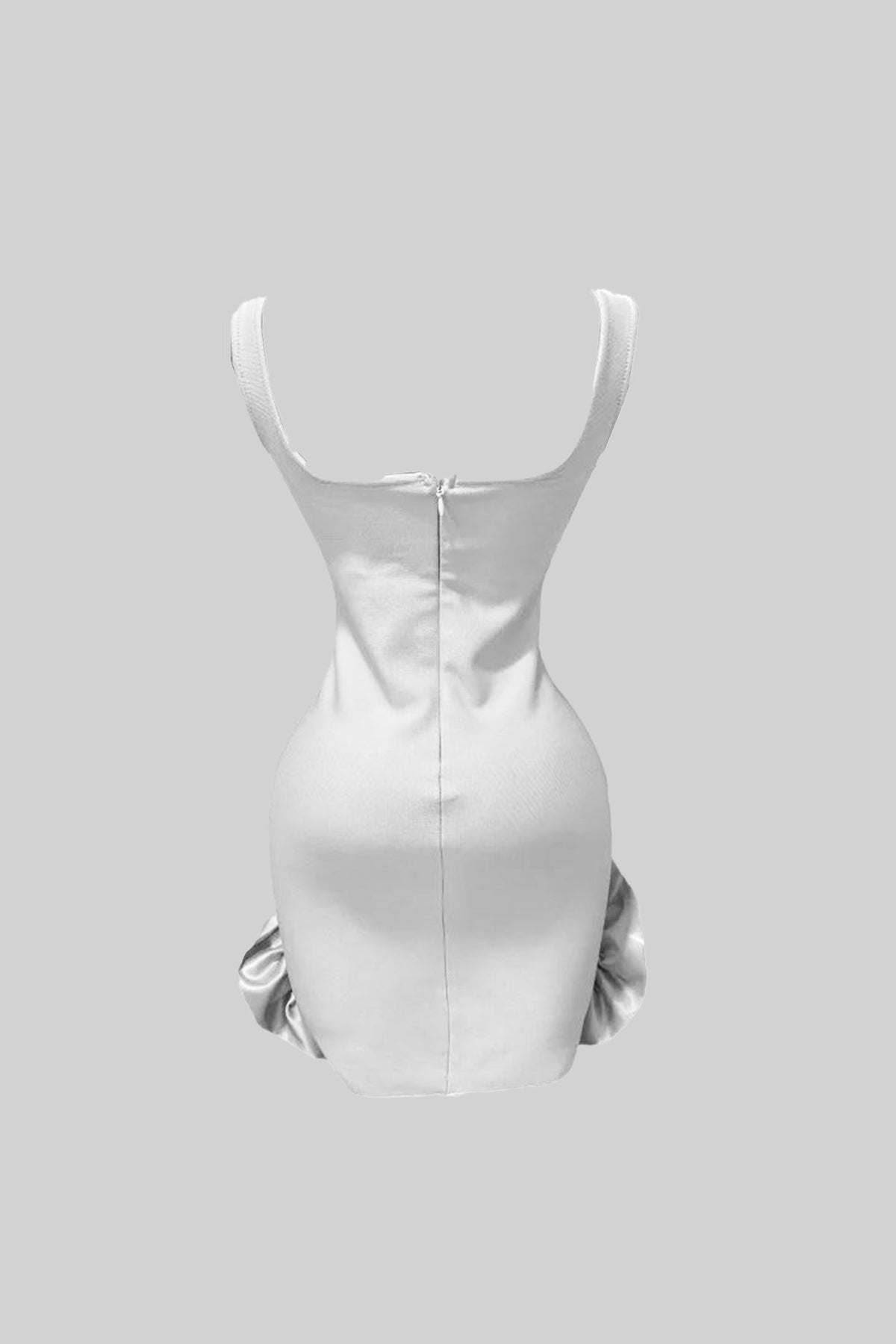 Embellished Bodycon Mini Dress With Crystal Flowers – White