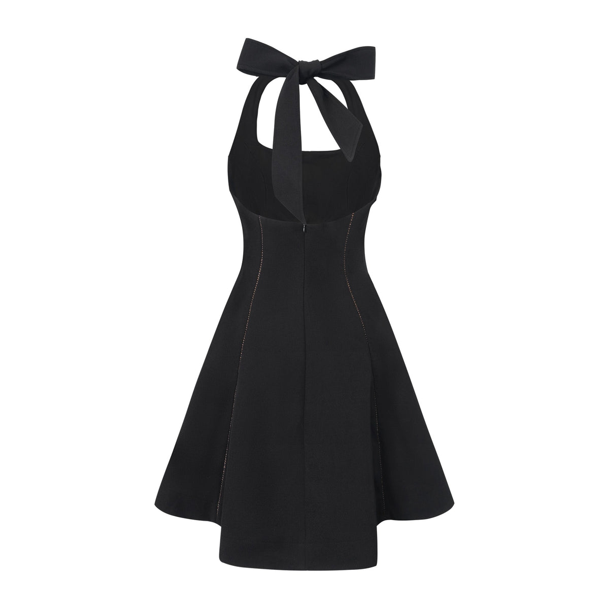 Quirine halterneck bow-detail mini dress in Black