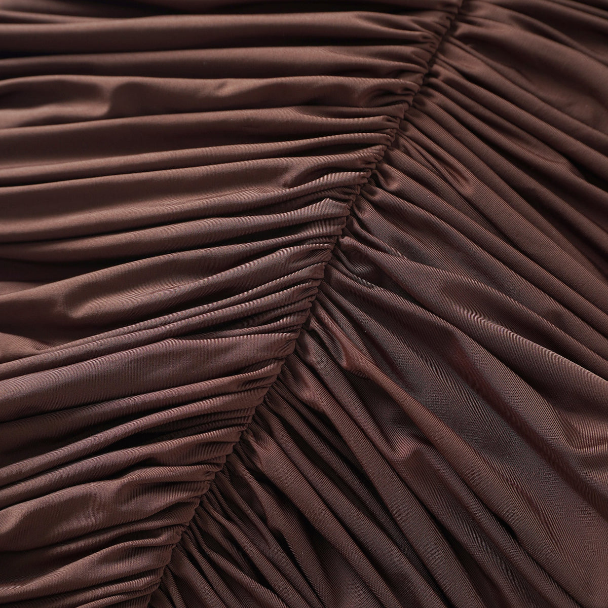 Charitina Brown Fitted Ruched Midi Dress (Final Sale-US Only)