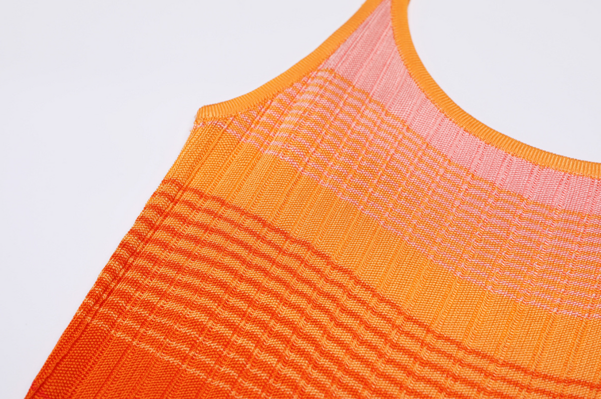 SANDRO ANDREA  Gradient Knitted Maxi Dress Tie-dye  - Orange