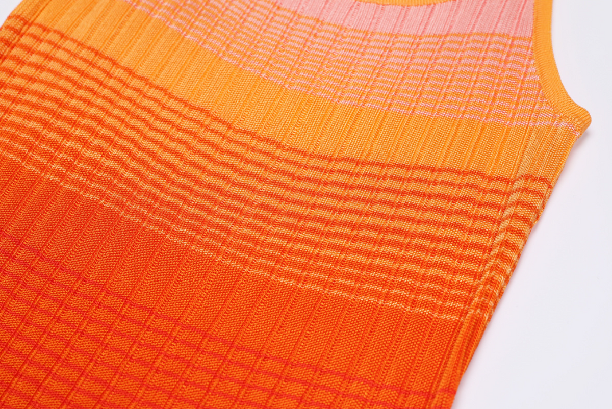 SANDRO ANDREA  Gradient Knitted Maxi Dress Tie-dye  - Orange