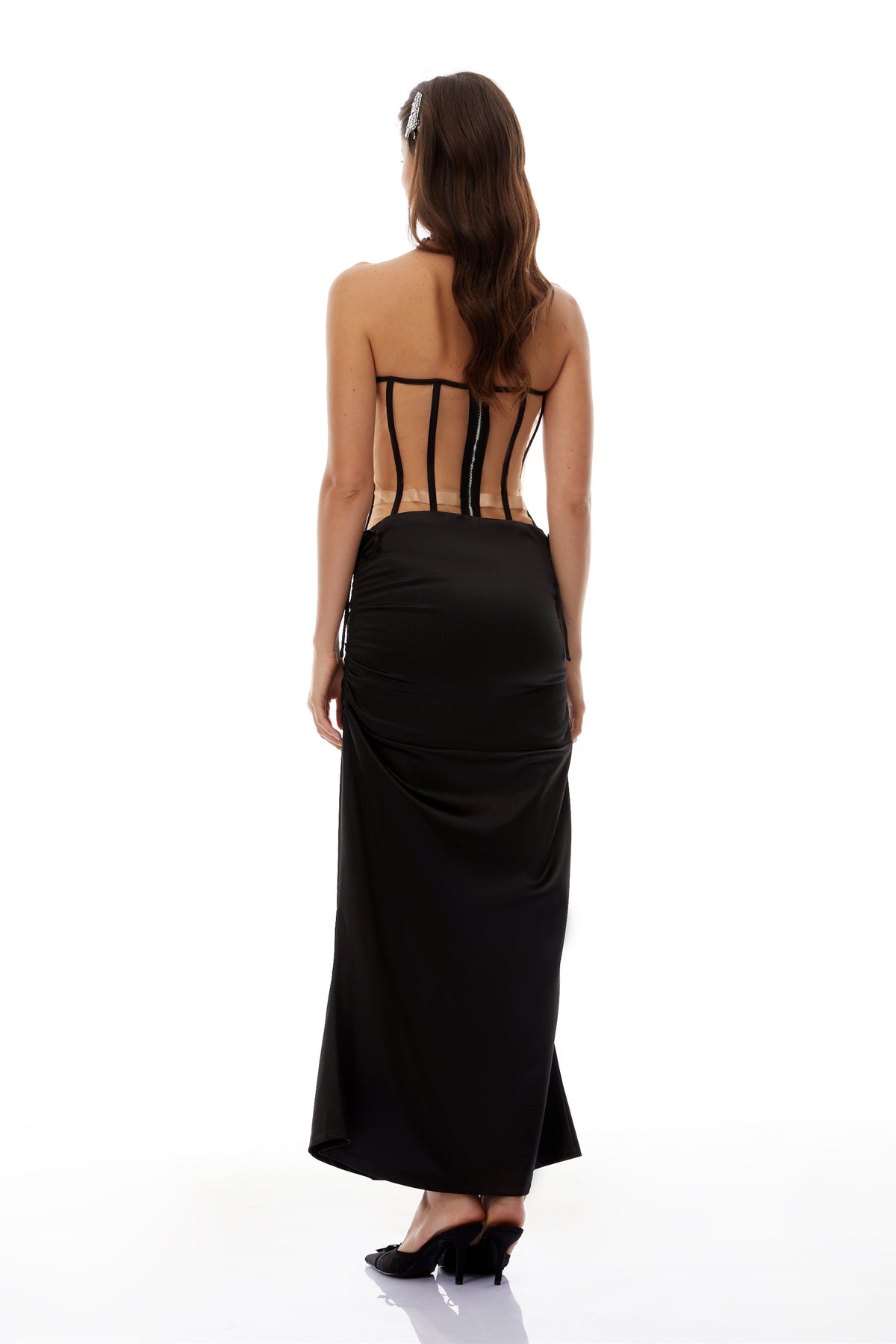 Alejandro Black Corset Top & Black Skirt Set (Final Sale)
