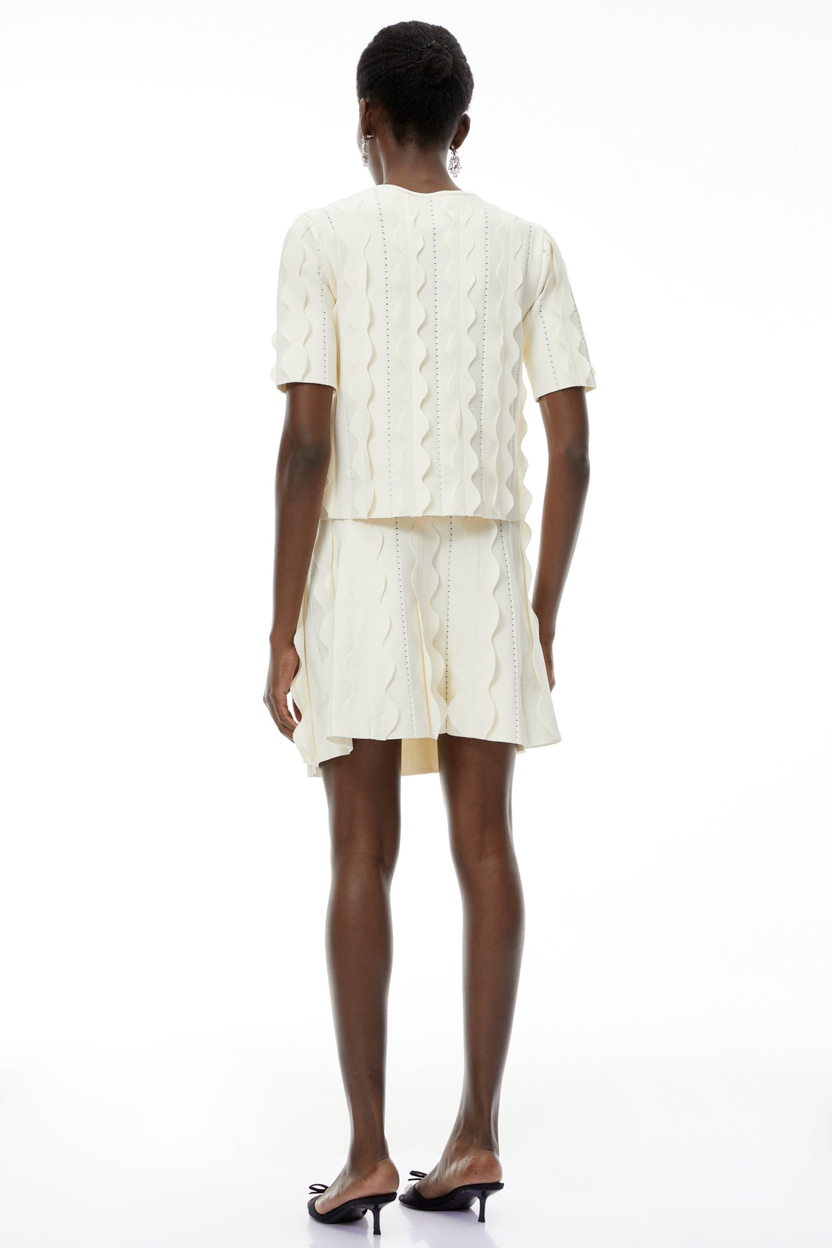 Ásdís White Beaded Blouse & Skirt Set (Final Sale)