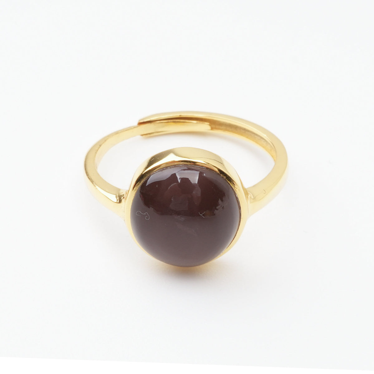 Aurelia Red Cabochon Cut Bezel Gold Vermeil Ring