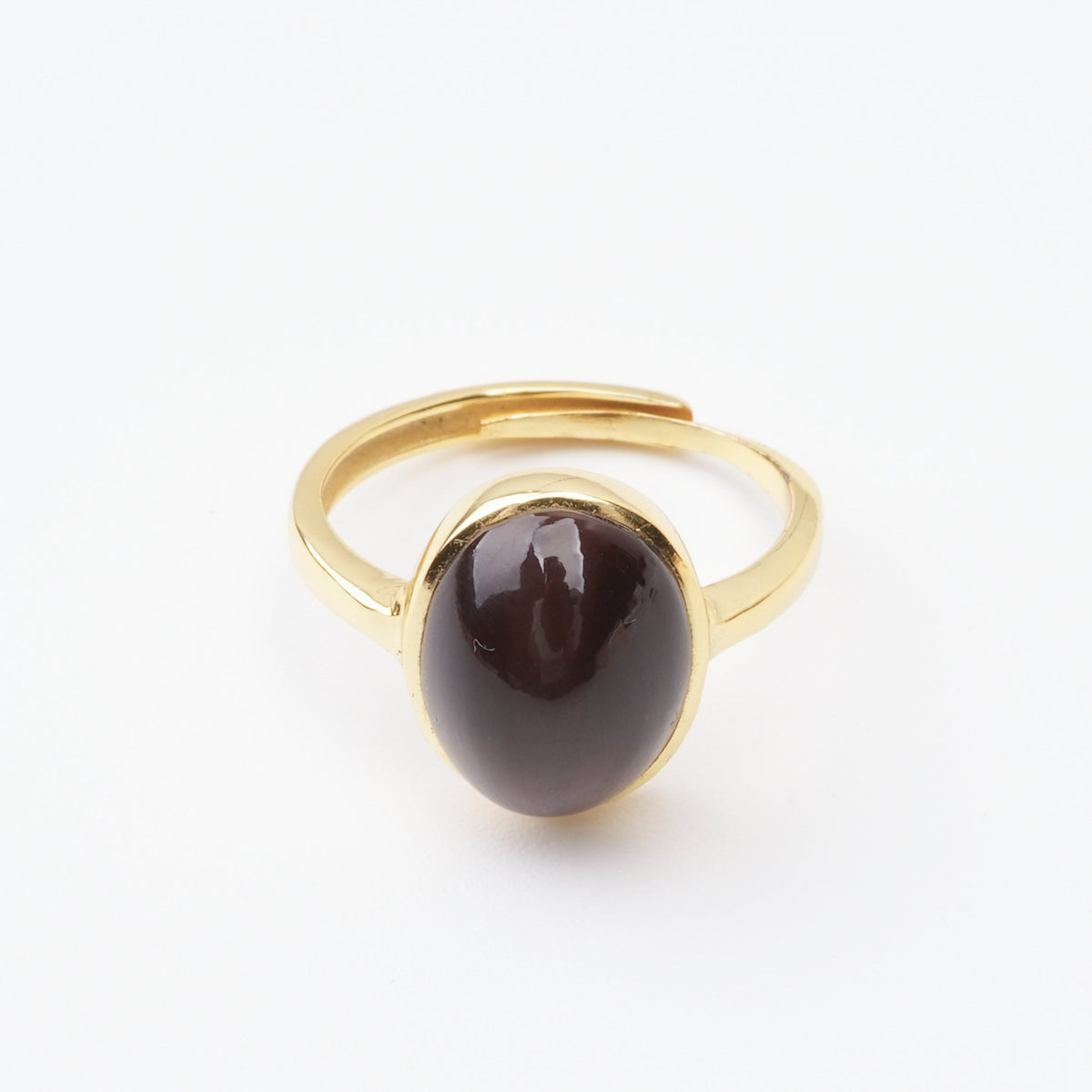 Aurelia Red Oval Cabochon Gold Plated Ring