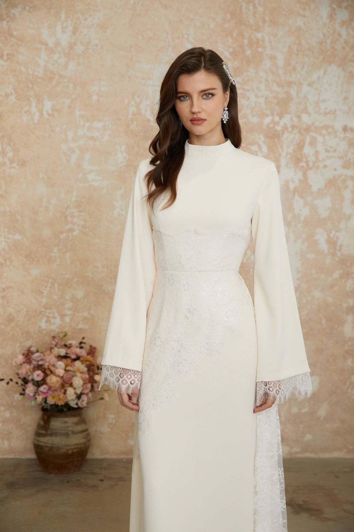 Aurora White Floral Lace Maxi Dress