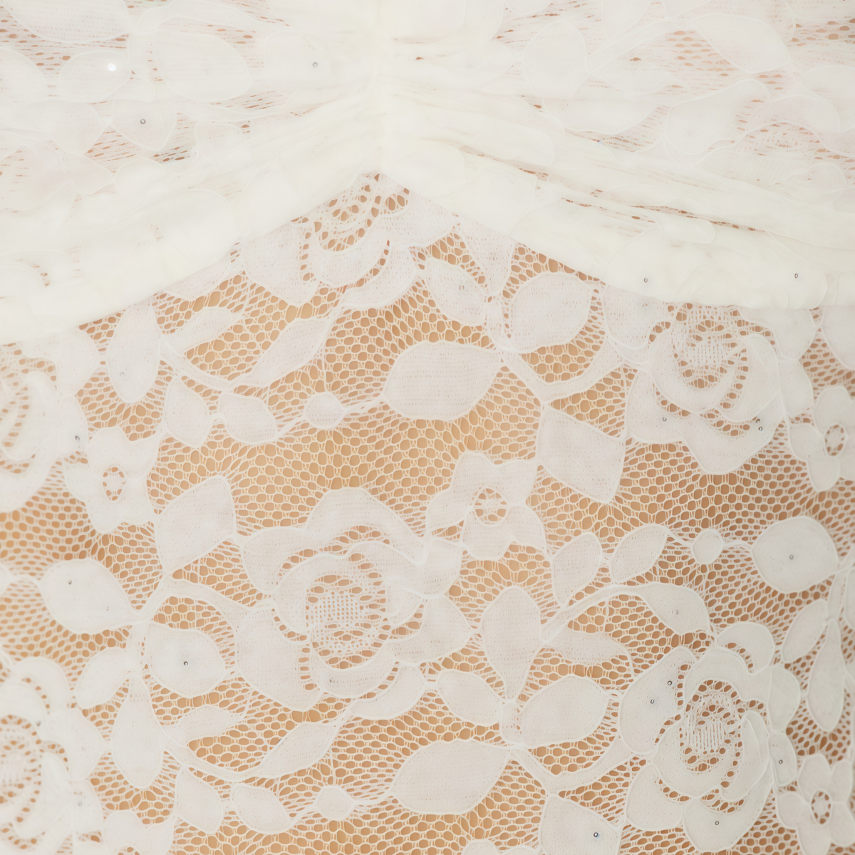 Magda White Floral Lace Ruched Mini Dress (Final Sale-US Only)