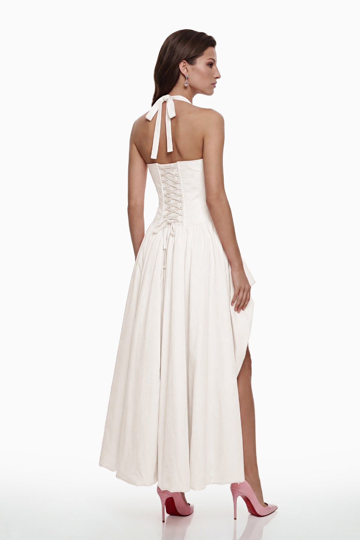 Caiya White Sleeveless Maxi Dress with Slit