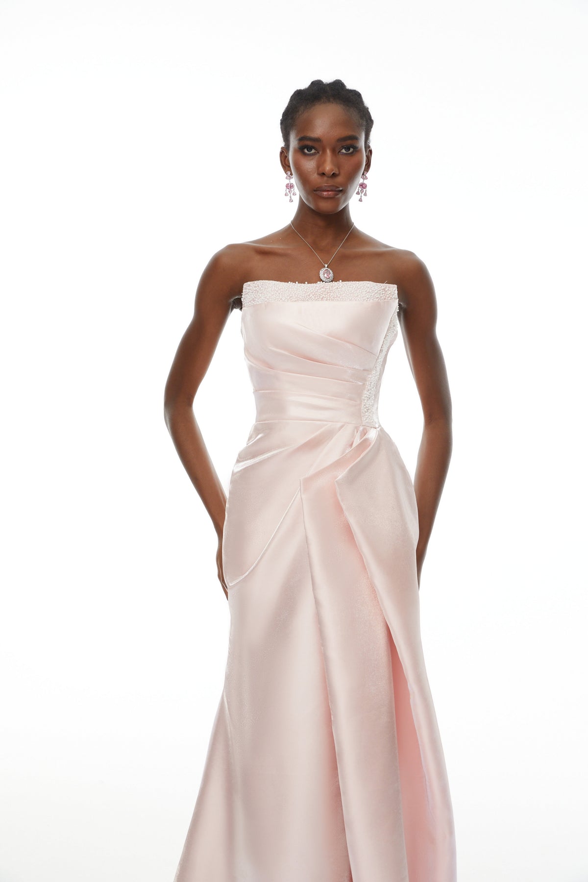 Charlotte Pink Off Shoulder Ruched Maxi Dress (Final Sale)