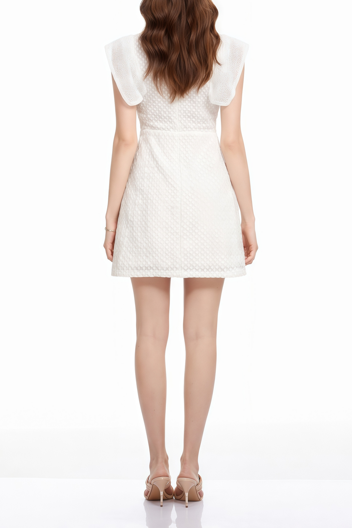 Cire White Embellished Mini Dress with Cap Sleeves (Final Sale-US Only)