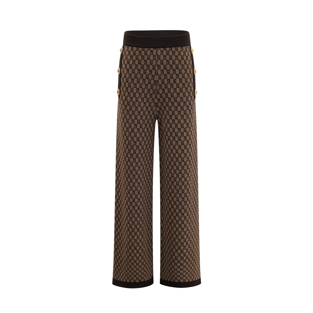 Cyrielle monogram-jacquard top & trousers matching set