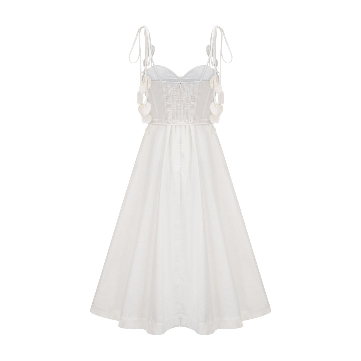 Hélène white corset midi dress
