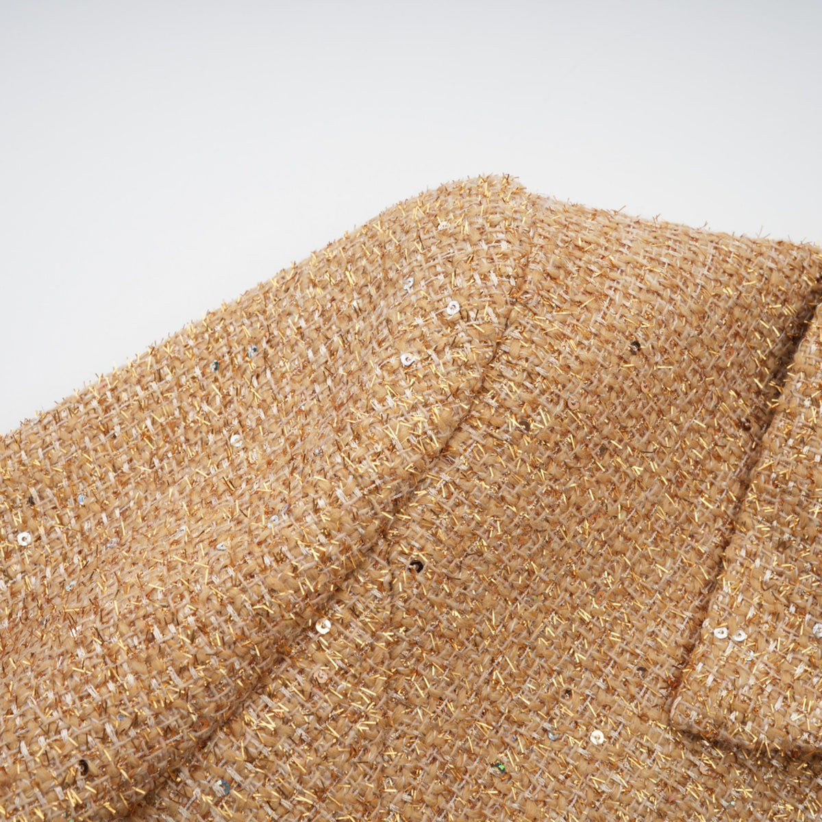 Morgane tweed long-sleeve mini dress - Gold