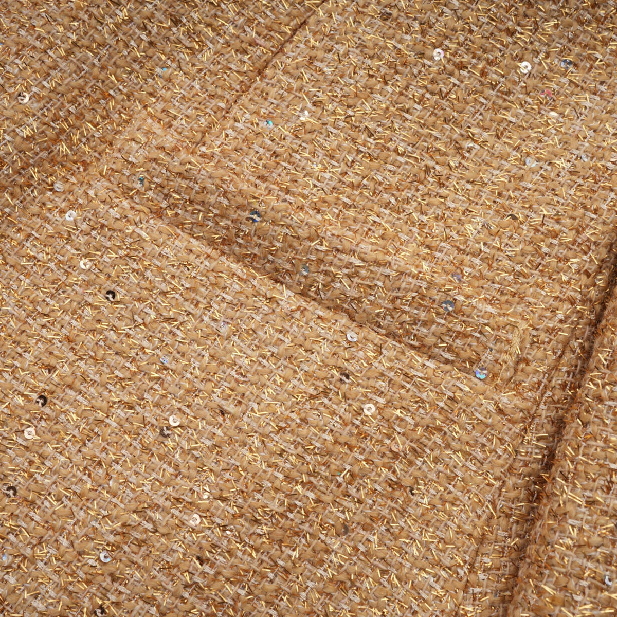 Morgane tweed long-sleeve mini dress - Gold