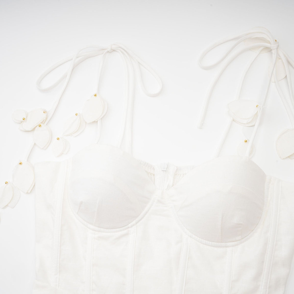 Hélène white corset midi dress