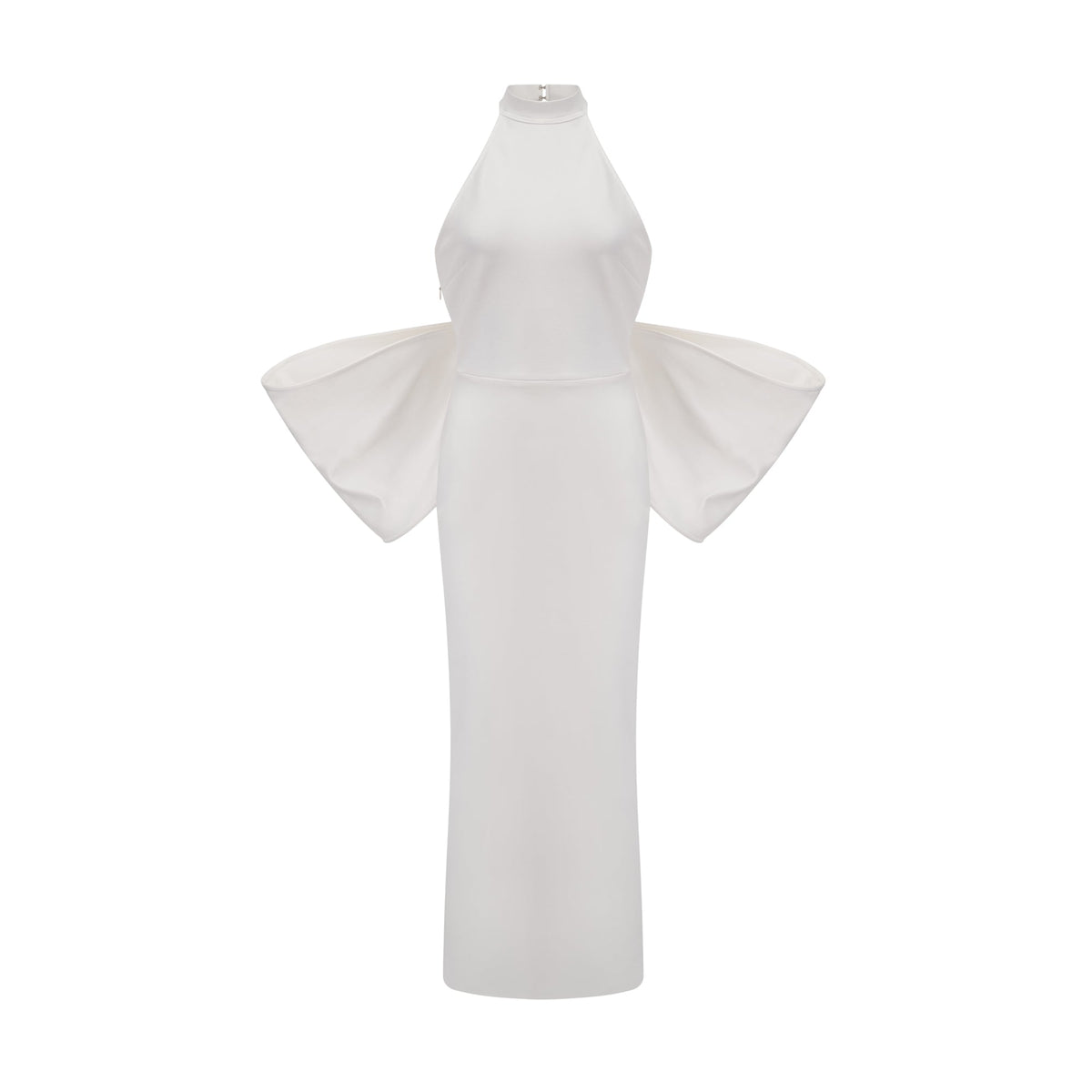 Capucine white oversize-bow bandage dress