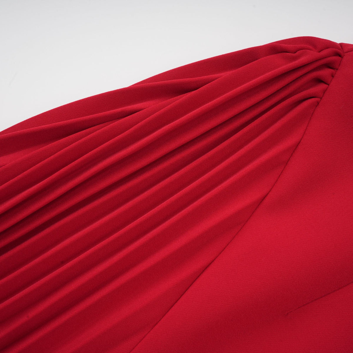 Valentine Red Pleated Maxi Dress with High Slit (Final Sale-US Only)