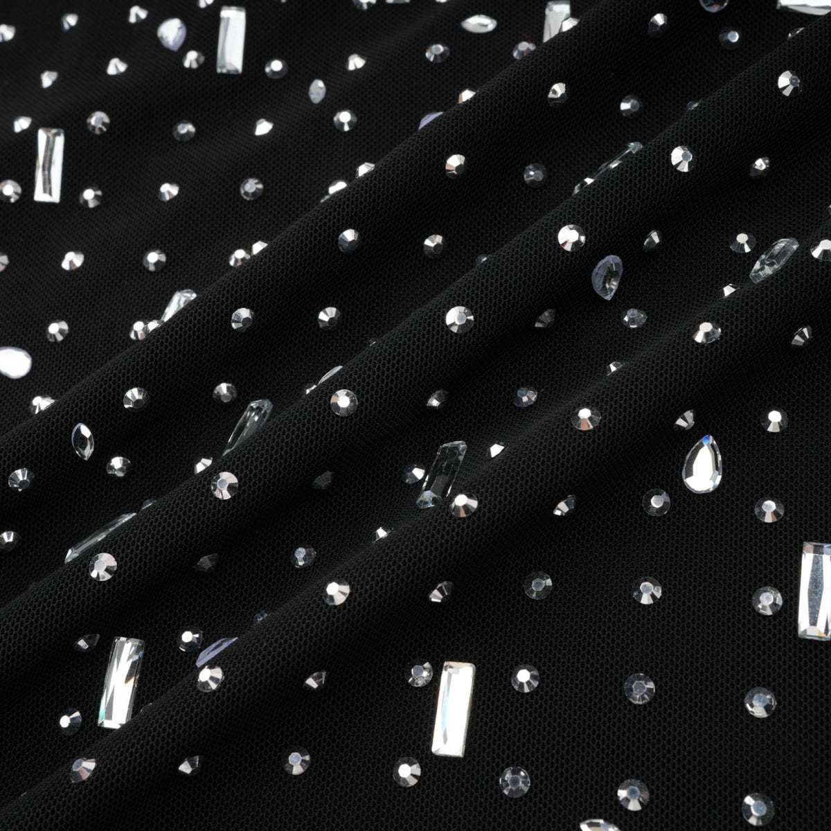 Léna black embellished semi-sheer maxi dress (Final Sale)