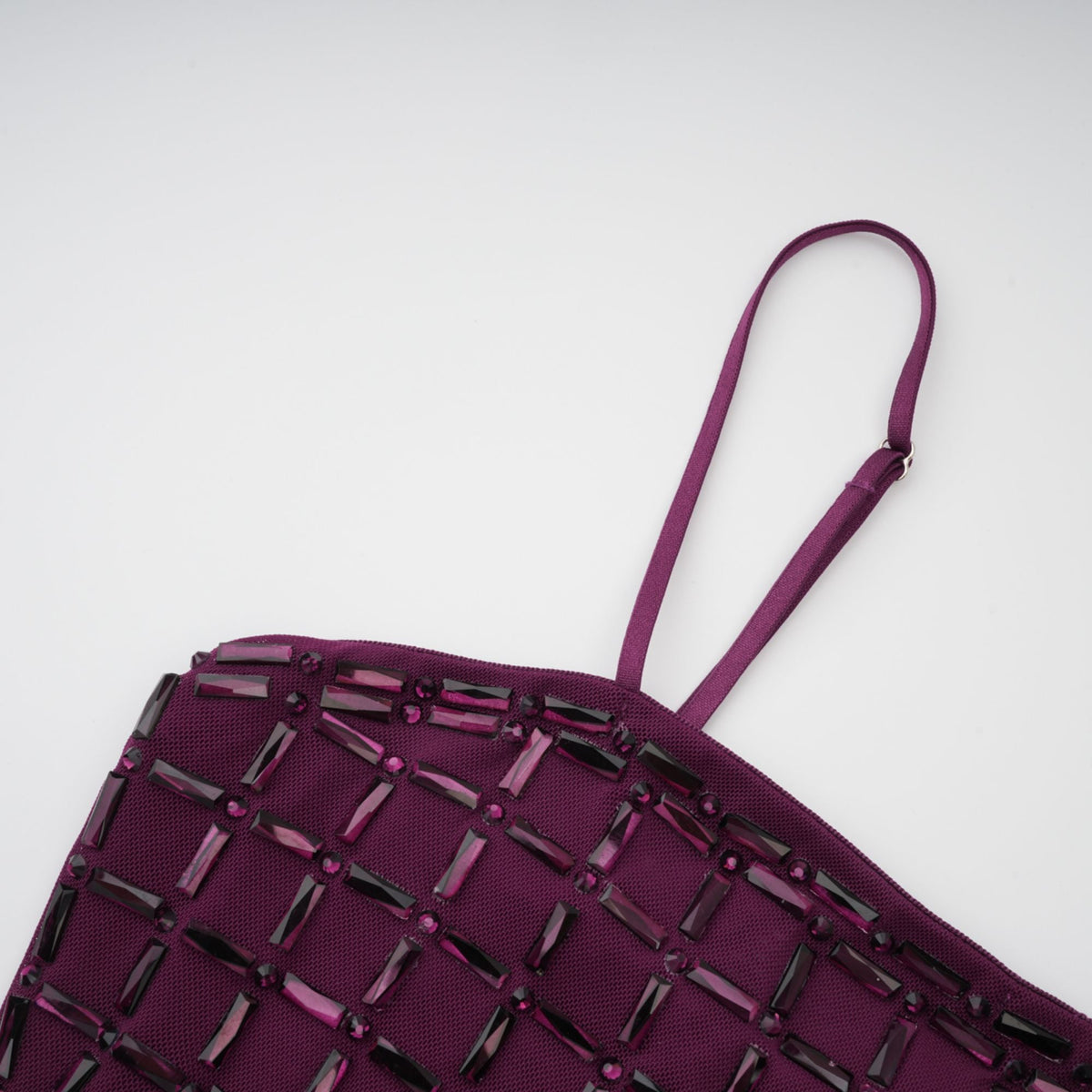 Térébenthine Purple Rhinestone Mesh Maxi Dress (Final Sale-US Only)