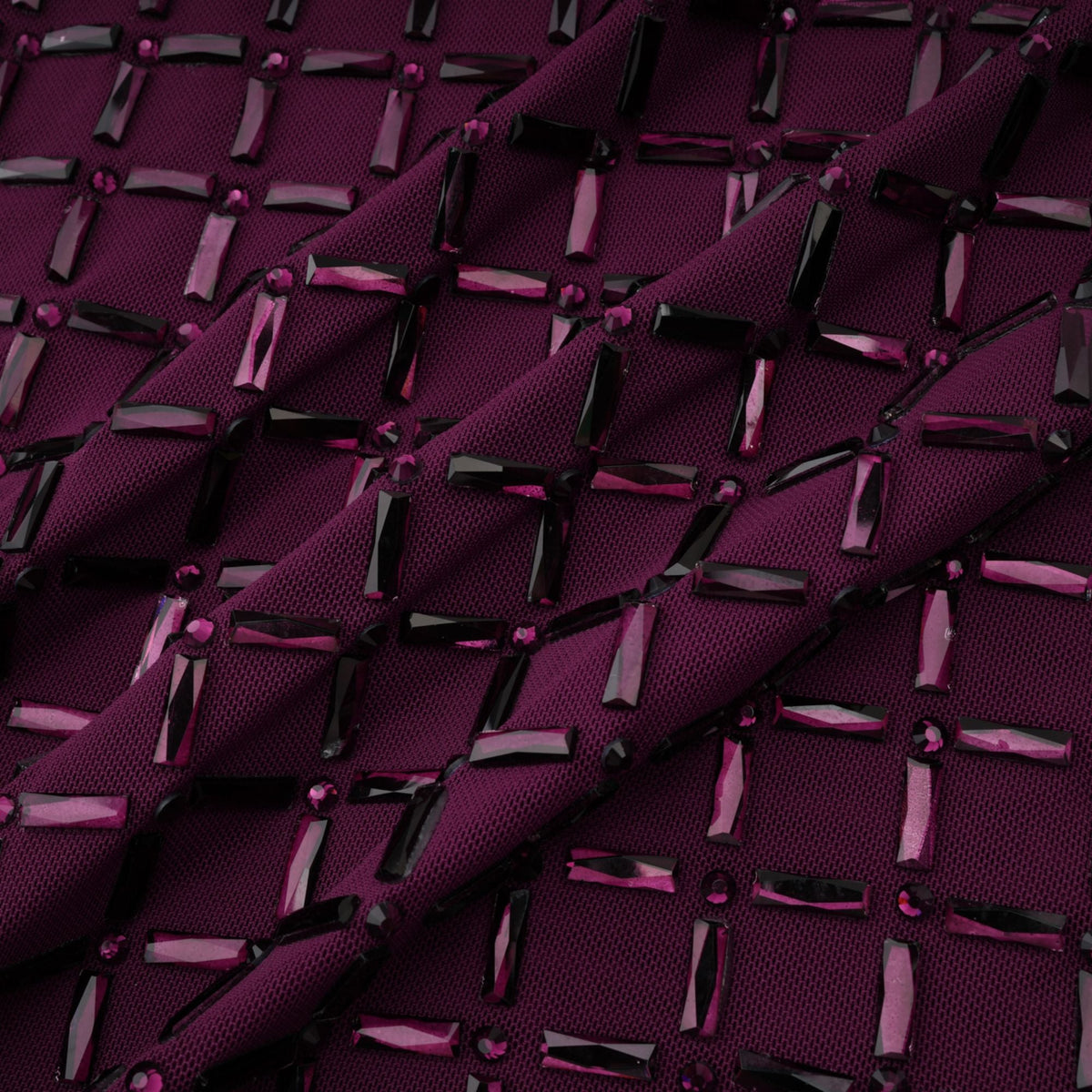 Térébenthine Purple Rhinestone Mesh Maxi Dress (Final Sale-US Only)