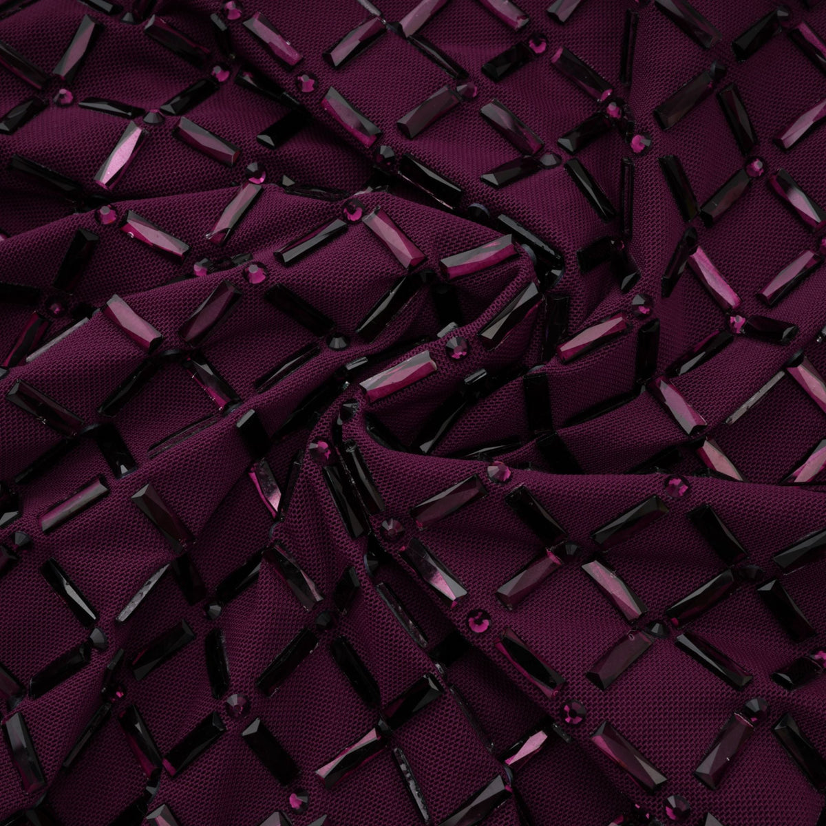 Térébenthine Purple Rhinestone Mesh Maxi Dress (Final Sale-US Only)