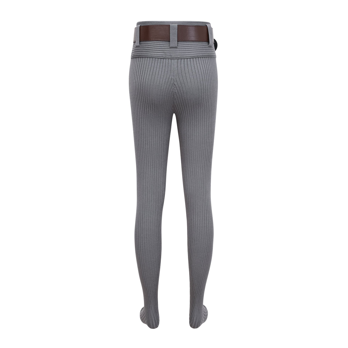 Claire Grey Ribbed Knit Bodysuit & Trousers Set