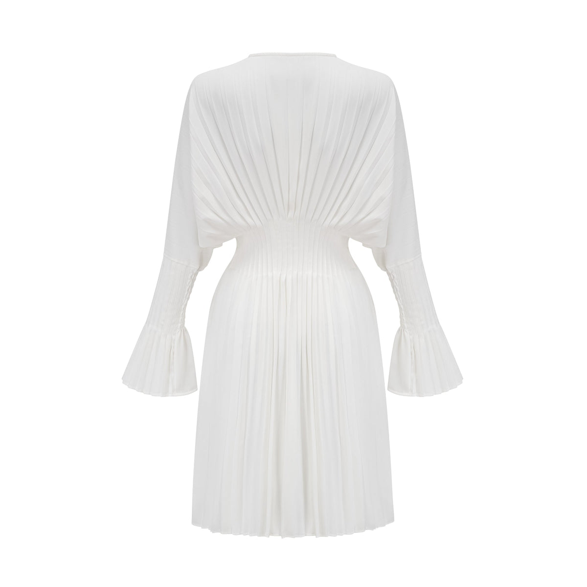 Claudette V-neck pleated mini dress