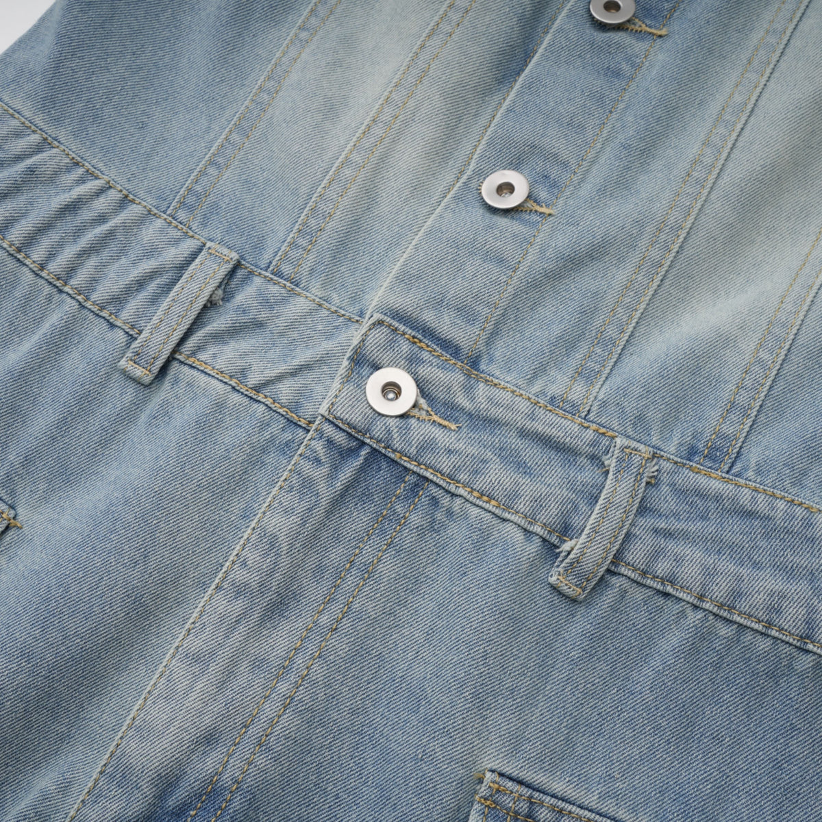 Marta Blue Faded Effect Denim Playsuit (Final Sale-US Only)