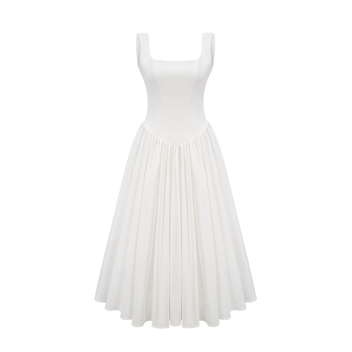 Sadie white pleated corset gown dress (Final Sale-US Only)