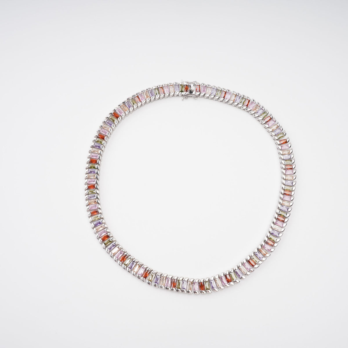 Isoline Silver Tone Crystal Embellished Necklace