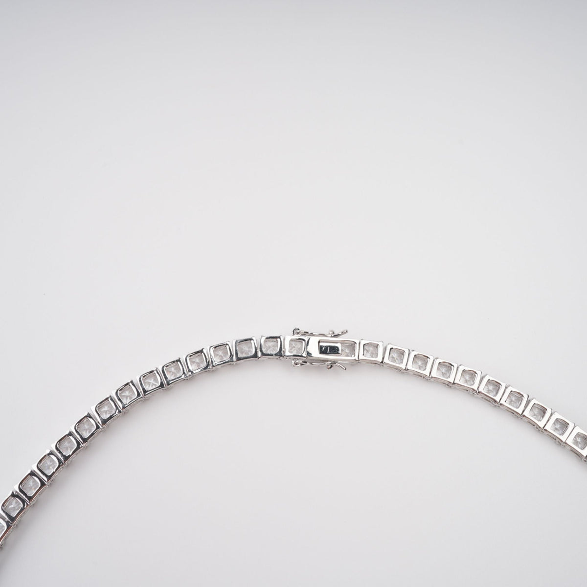 Avril Silver Tone Square Cut Crystal Embellished Necklace