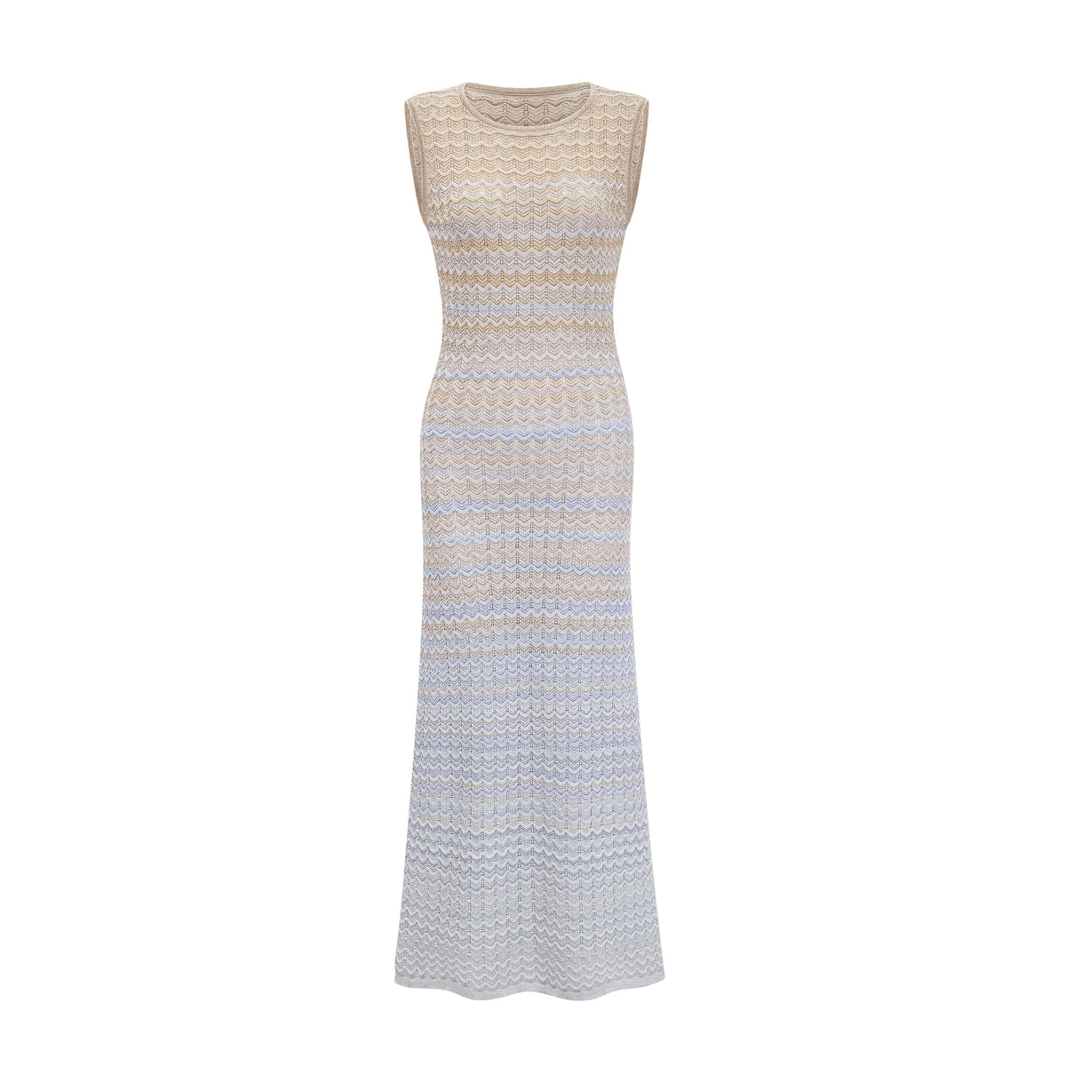 Pauline contrast-color ribbed-knitted midi dress