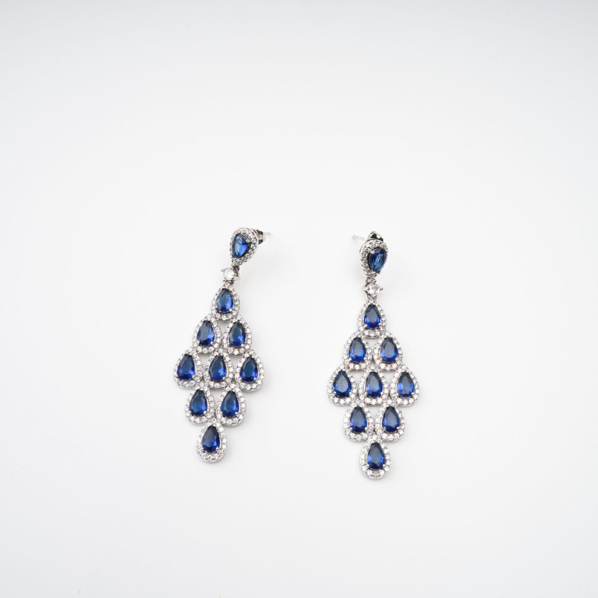 Estelle Blue Crystal Embellished Sterling Silver Earrings
