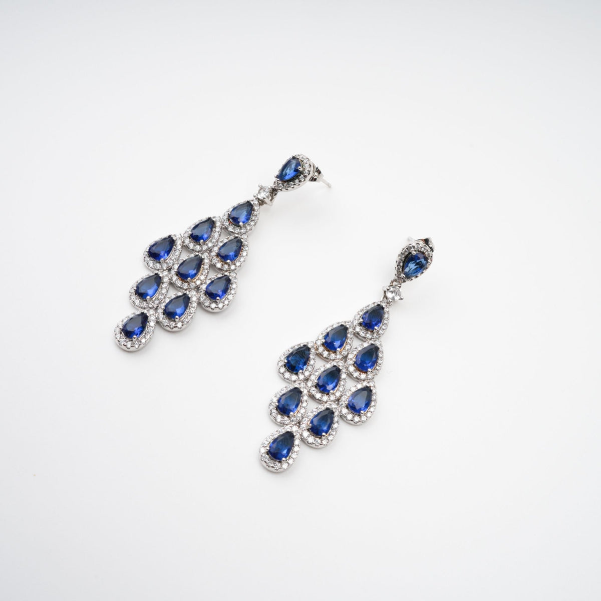 Estelle Blue Crystal Embellished Sterling Silver Earrings