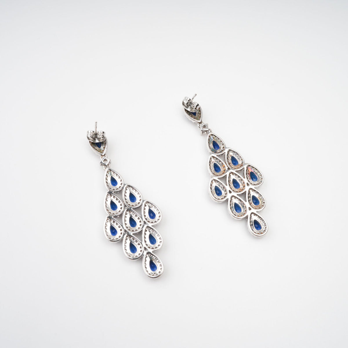 Estelle Blue Crystal Embellished Sterling Silver Earrings