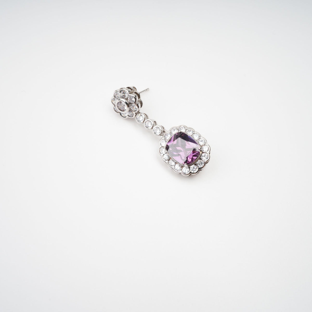 Clémence Purple Crystal Embellished Earrings