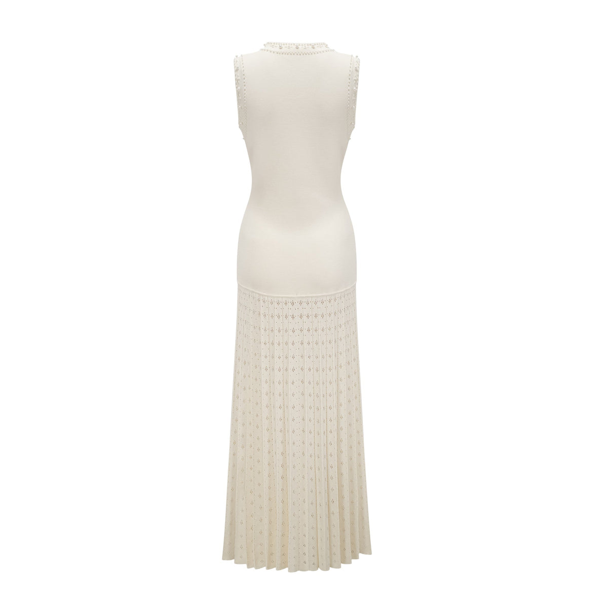 Donatienne white faux-pearl knitted maxi dress (Final Sale-US Only)