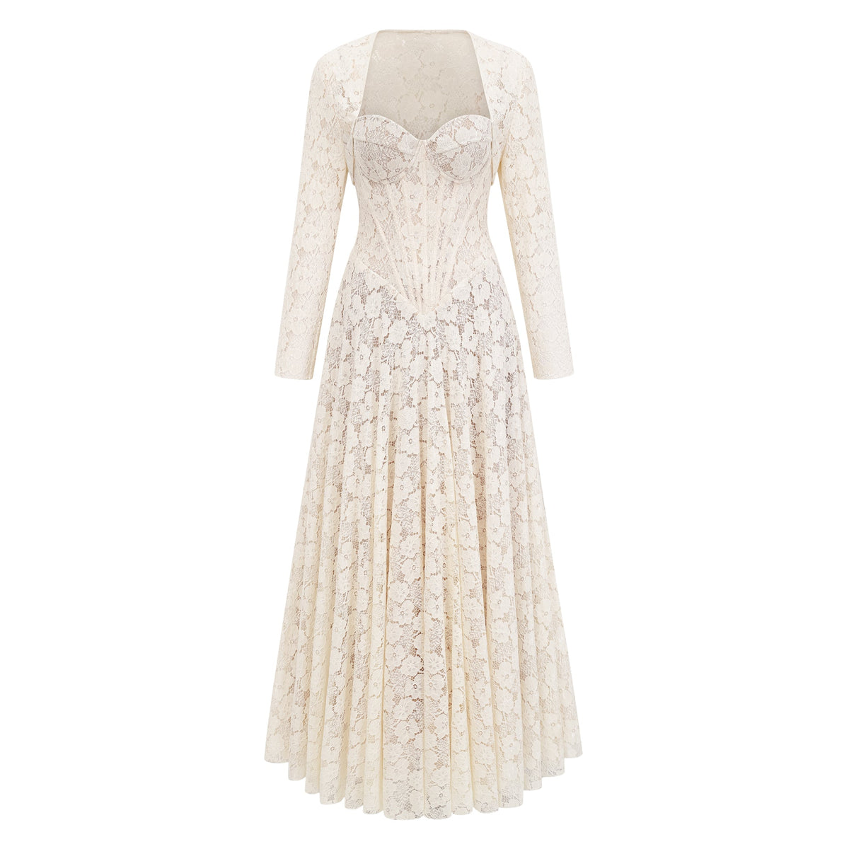 Celina White Lace Corset Maxi Dress (Final Sale-US Only)