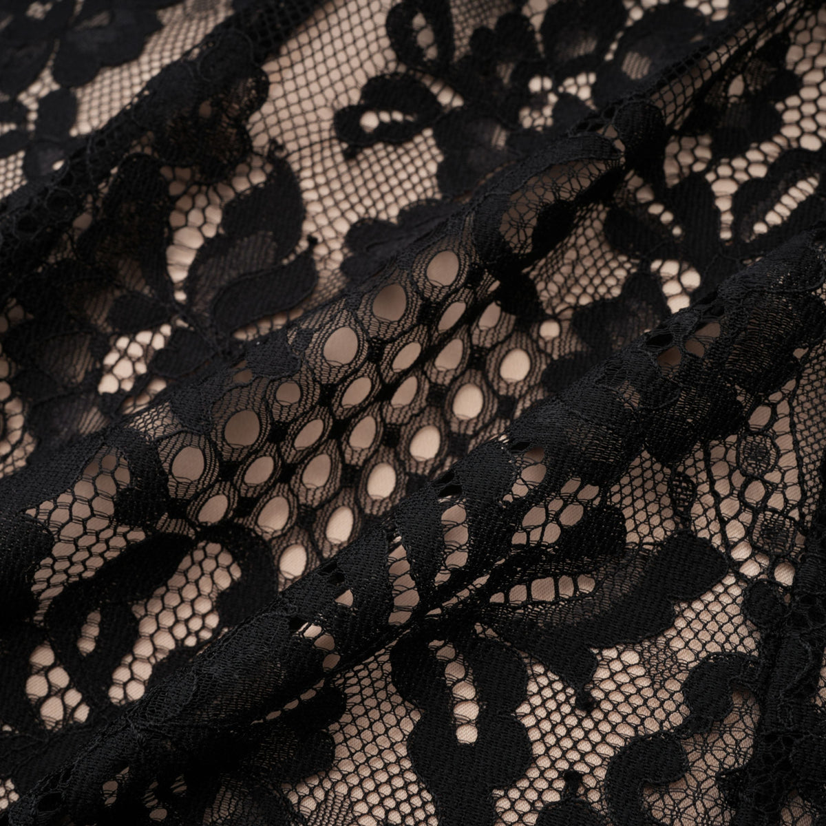 Aleksandra Black Floral Lace Mini Dress (Final Sale-US Only)