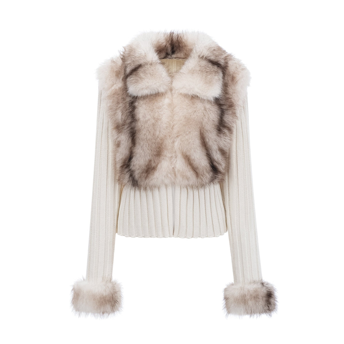 Laetiecia faux-fur ribbed-knit jacket (Final Sale)