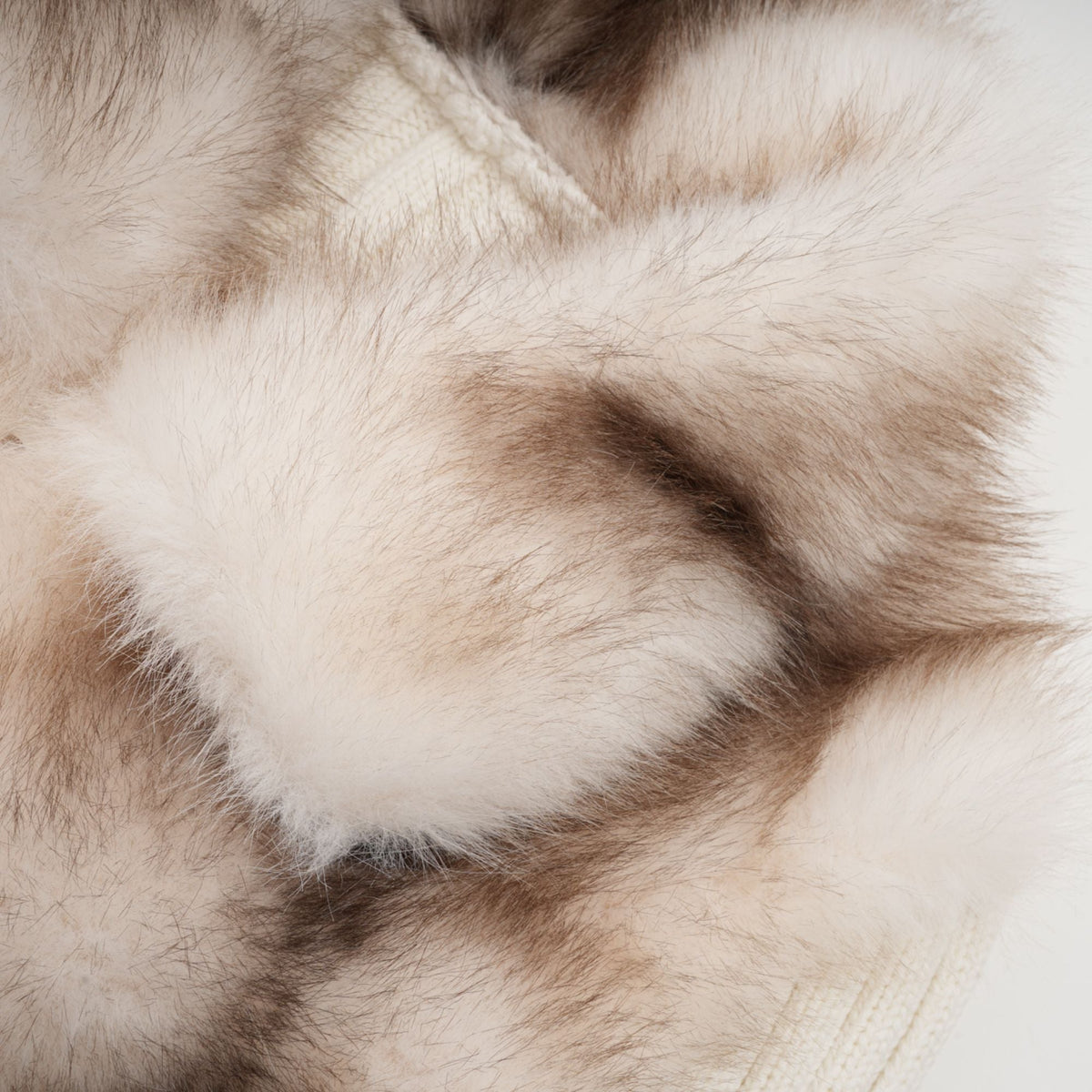 Laetiecia faux-fur ribbed-knit jacket
