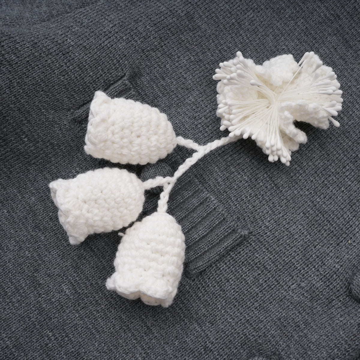 Lisette Grey 3D Petal Knit Cardigan