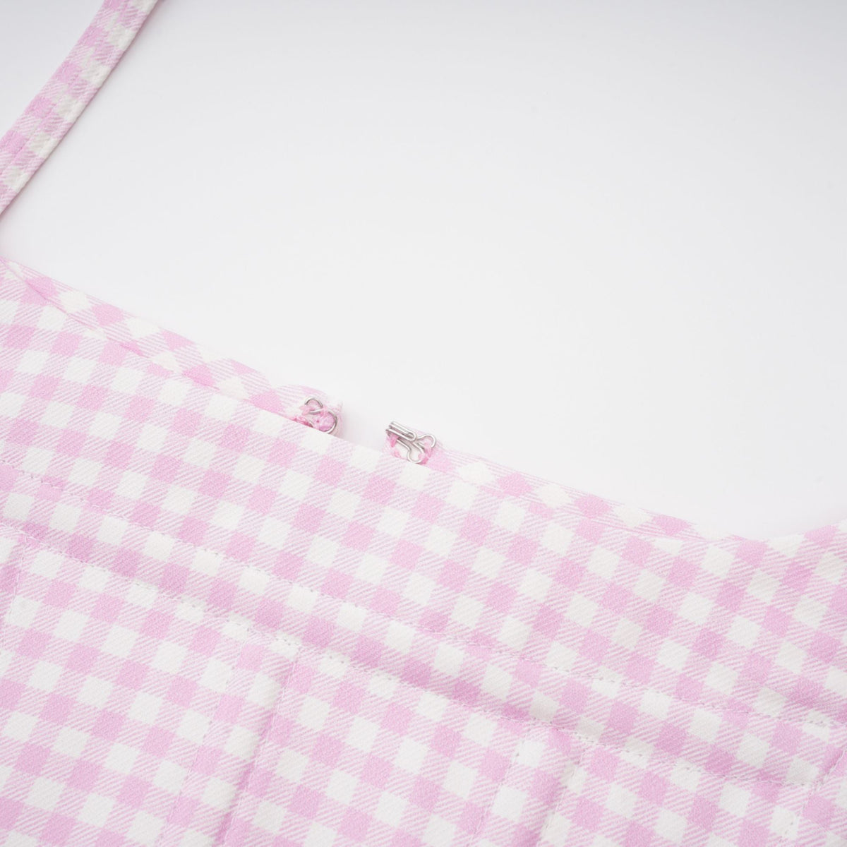 Sandrine gingham-check top & skirt matching set