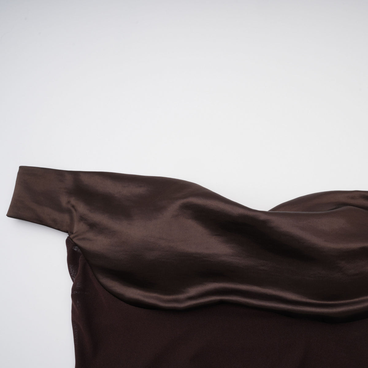 Gitta Brown Off Shoulder Satin Maxi Gown (Final Sale-US Only)