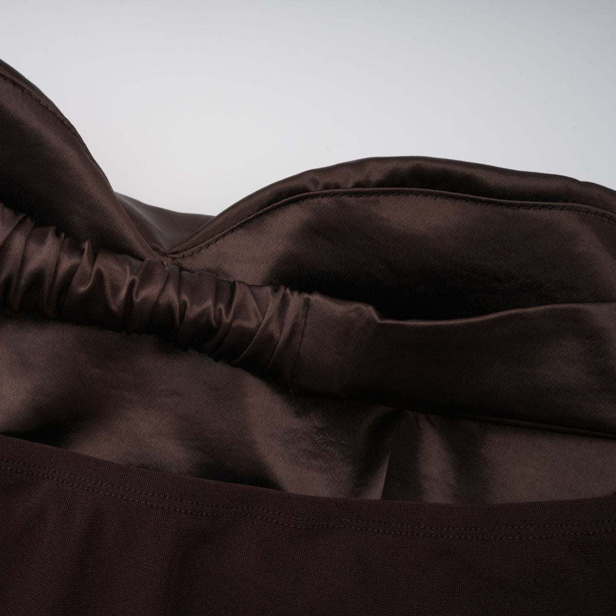 Gitta Brown Off Shoulder Satin Maxi Gown (Final Sale-US Only)