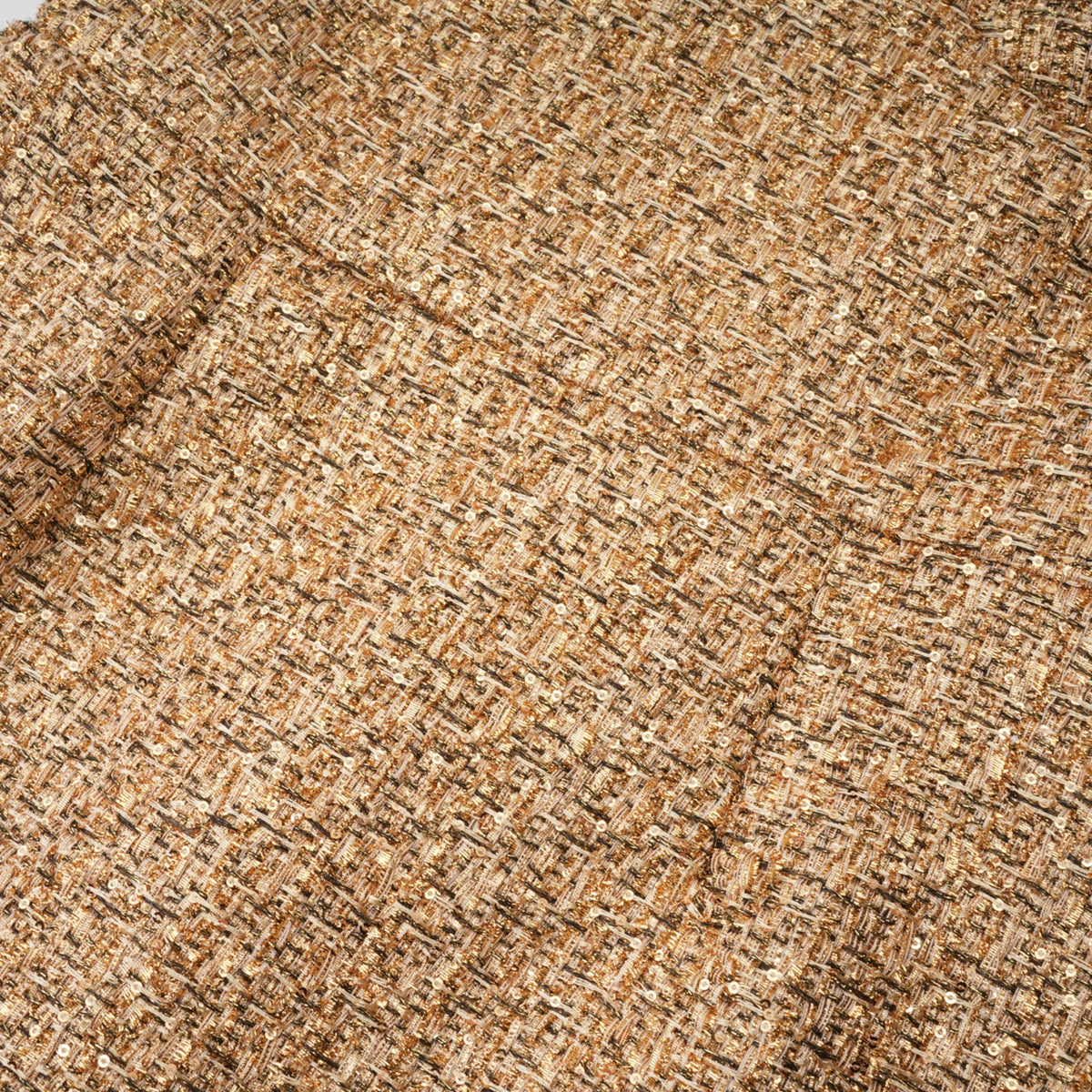 Arna Gold Sweetheart Neckline Tweed Mini Dress (Final Sale-US Only)