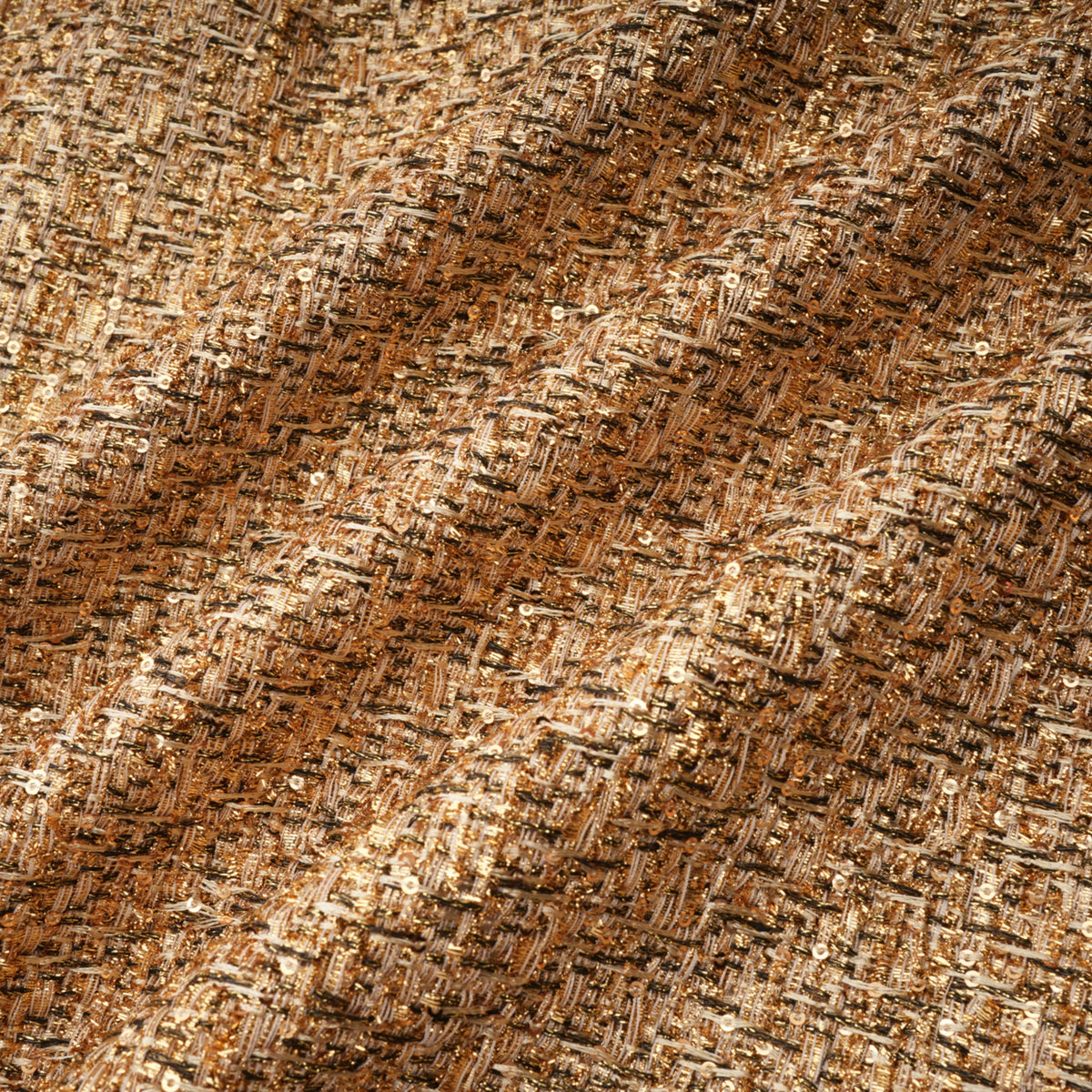 Arna Gold Sweetheart Neckline Tweed Mini Dress (Final Sale-US Only)