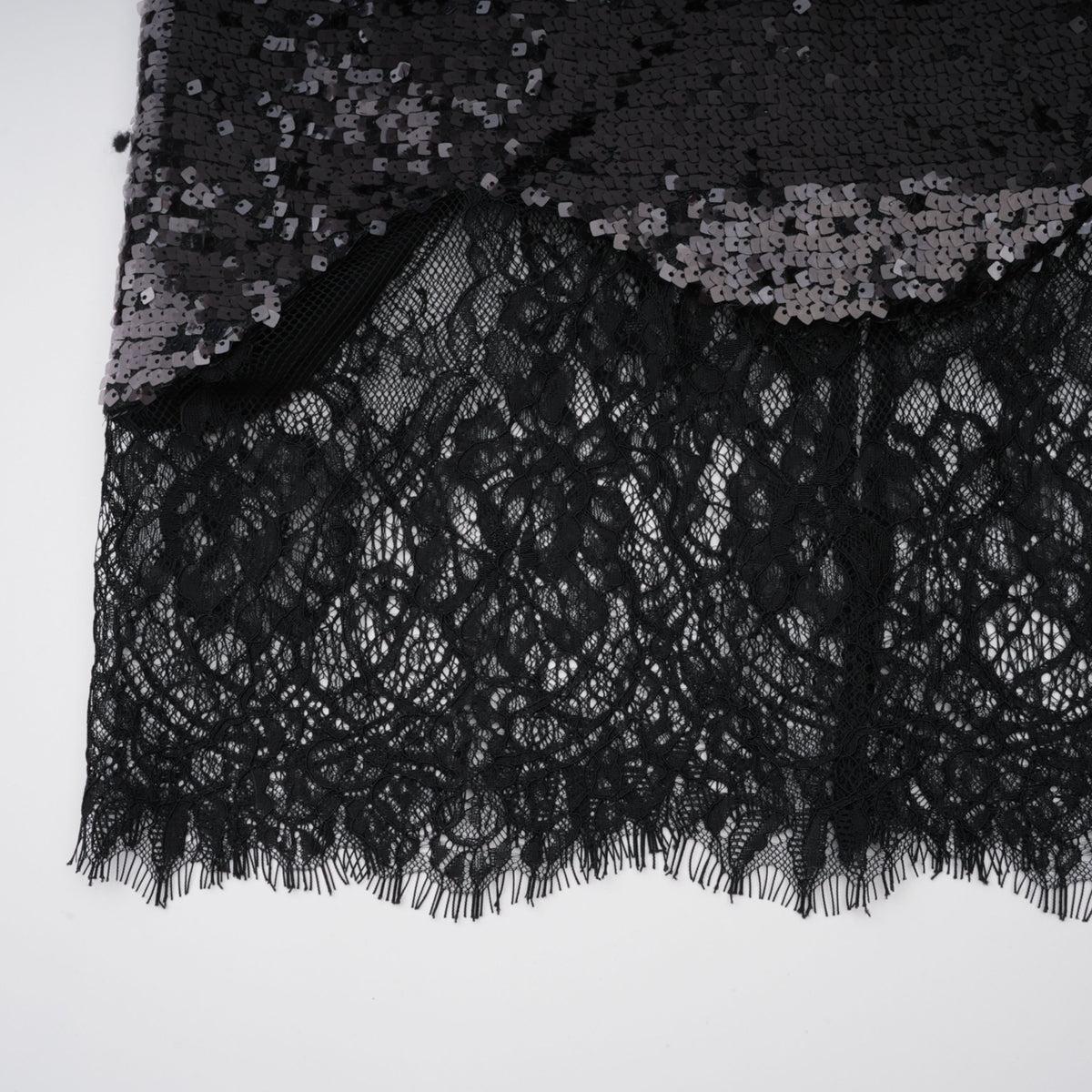 Ava Black Lace Panel Sequined Maxi Dress  (Final Sale-US Only)