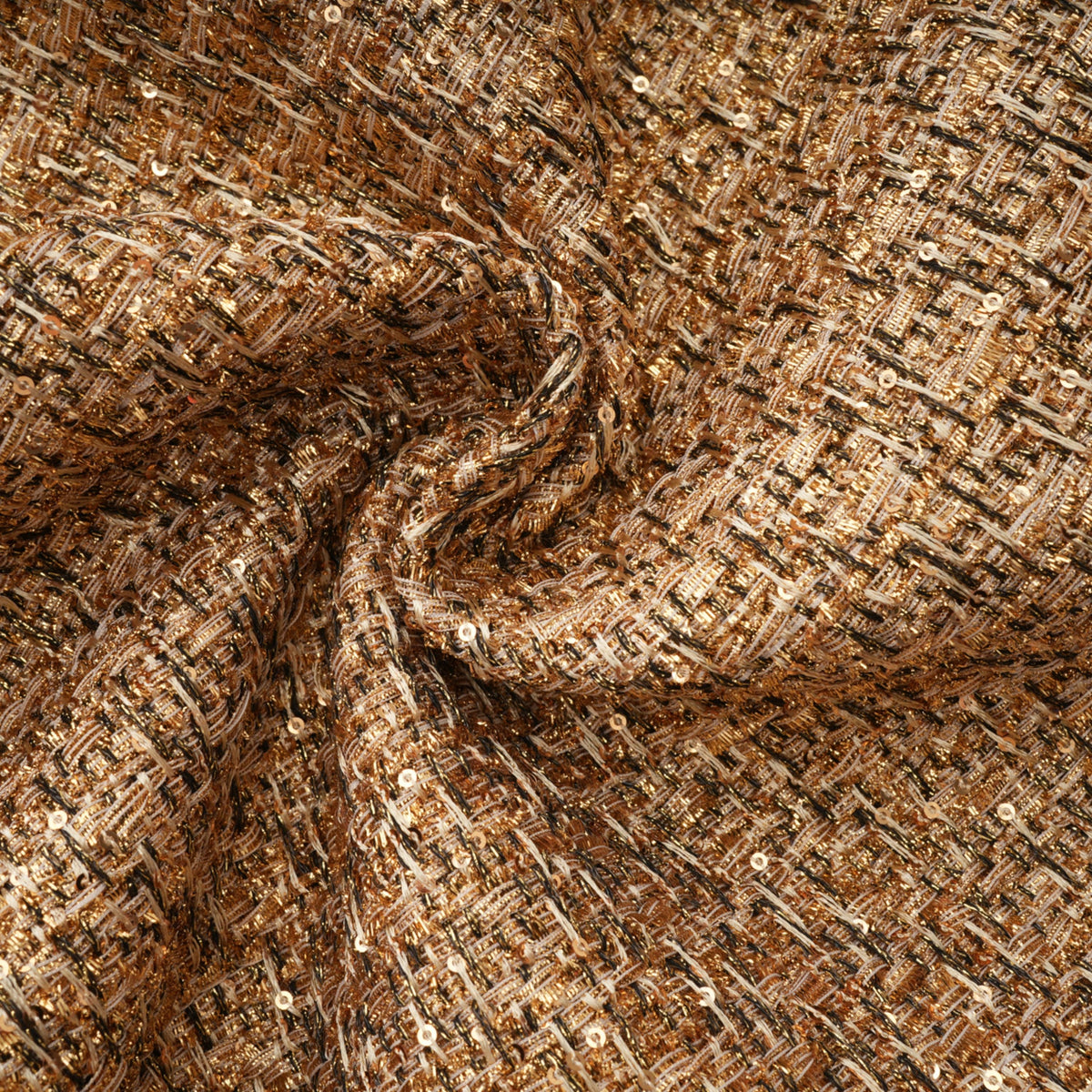 Arna Gold Sweetheart Neckline Tweed Mini Dress (Final Sale)