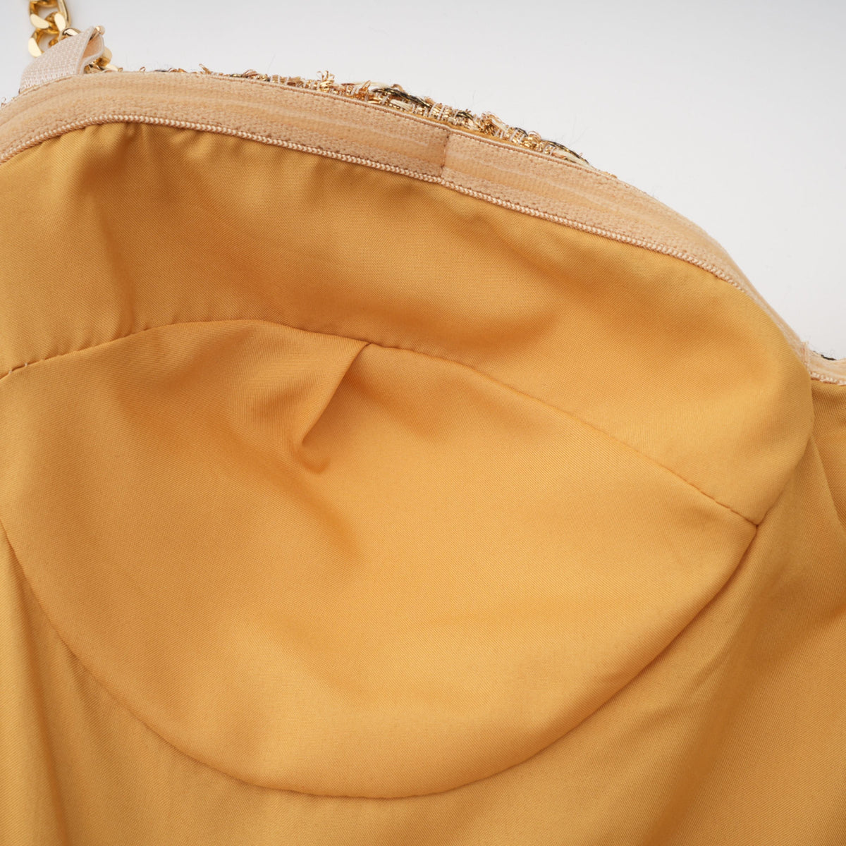 Arna Gold Sweetheart Neckline Tweed Mini Dress (Final Sale-US Only)